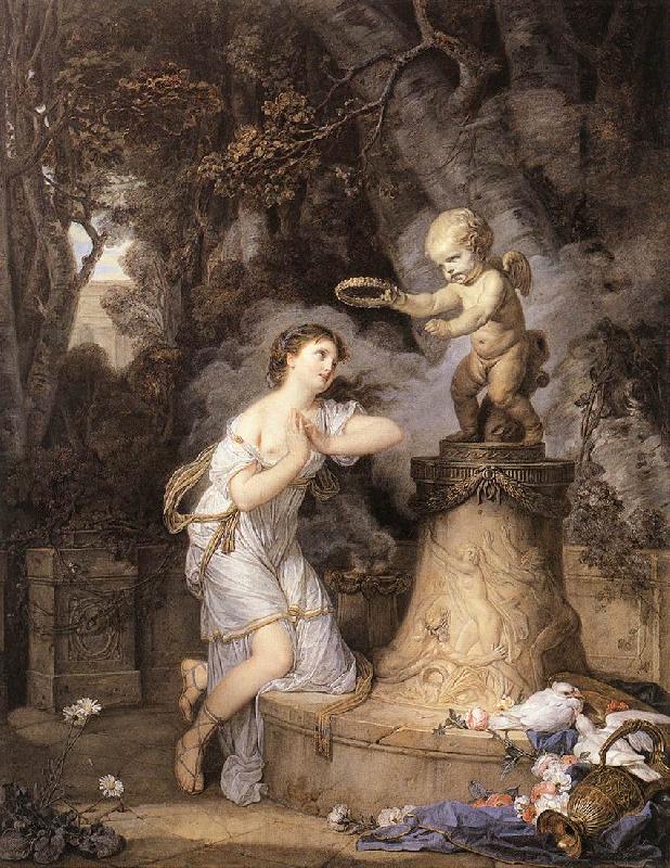 GREUZE, Jean-Baptiste Votive Offering to Cupid ghf France oil painting art